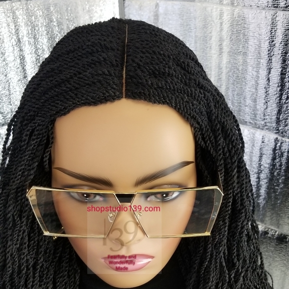 Black micro twist wig main image 6